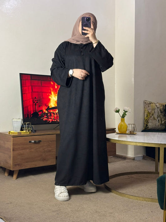 Abaya Classique en Tissu Guatifa – Élégance & Confort