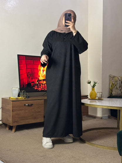 Abaya Classique en Tissu Guatifa – Élégance & Confort