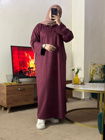 Abaya Classique en Tissu Guatifa – Élégance & Confort