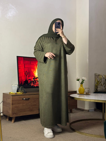 Abaya Classique en Tissu Guatifa – Élégance & Confort