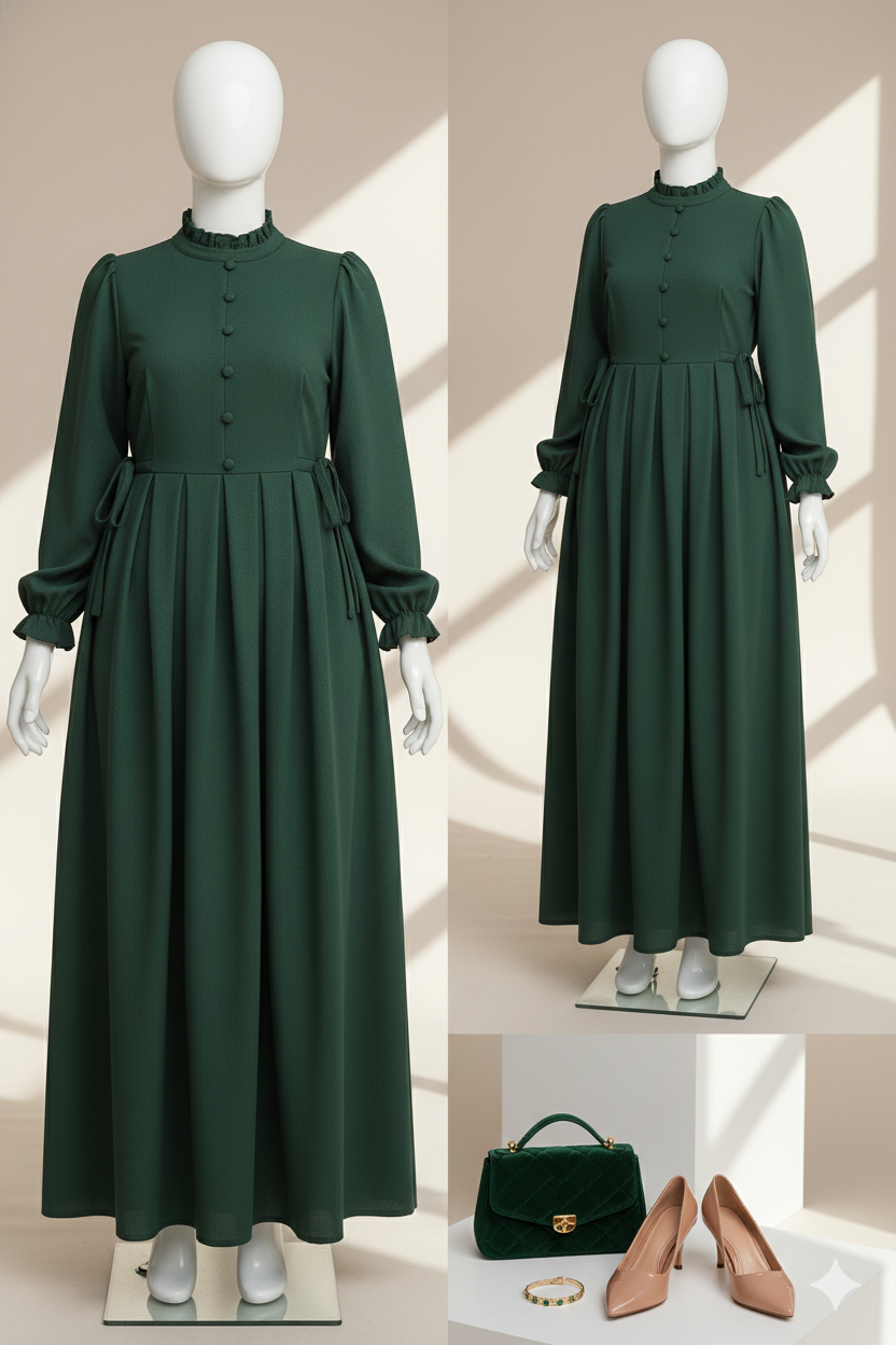 عباية ليان - باللون الأخضر الزمردي (Copy)